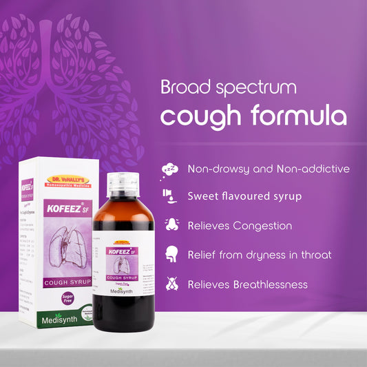 Kofeez SF Cough Syrup | Sugar-Free Homoeopathic Remedy for All types of  Cough, and Throat irritation Relief