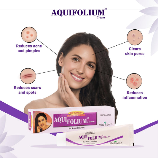 Aquifolium Cream (Combo Pack of 2 – 20g Each) | Homeopathic Treatment for Acne, Blackheads, and Pimple Scars