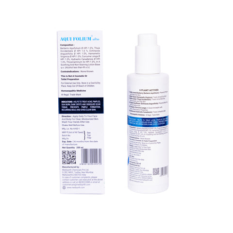 Aquifolium Ultra - 200ml | Homoeopathic Medicine for Acne, Pimples, and Clear Skin