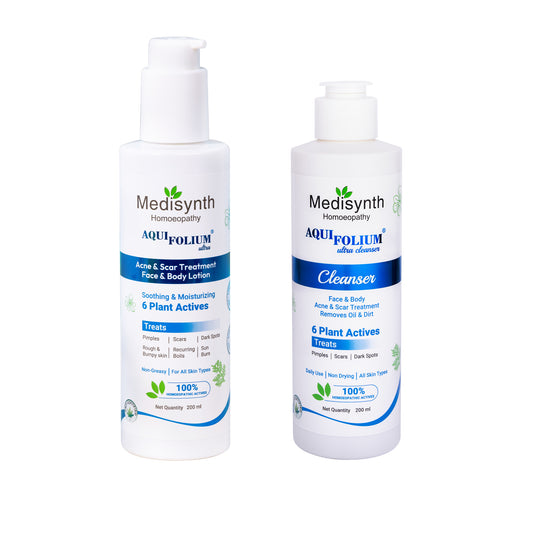 Aquifolium Ultra Combo Pack | Cleanser and Lotion | 200ml Each|