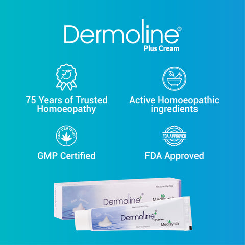 Dermoline Plus Cream (Combo Pack of 2- 20g Each)