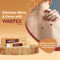 Wartex Cream (Combo Pack of 2 – 20g Each) | Gentle Homoeopathic Remedy for Warts and Corns