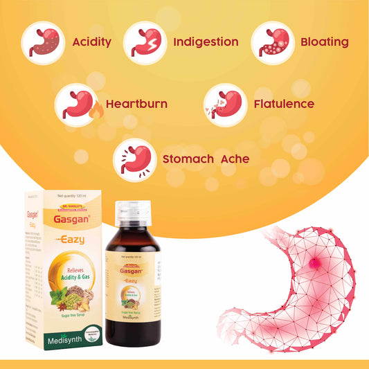 Gasgan Eazy Sugar Free Syrup | Best Homeopathic Medicine for Gastric Problems, Acidity & Gas